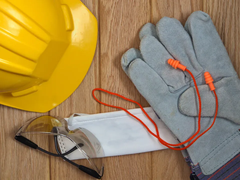 Kit de seguridad: casco, lentes y guantes